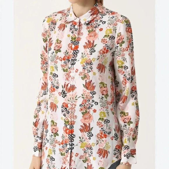 EQUIPMENT NWT Signature Essential Silk Button Front Shirt Blouse Floral Print S - Picture 1 of 8